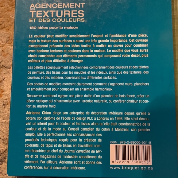 3/$25 Agencement des Textures et des Couleurs 180 idées pour la maison livre - Picture 8 of 13